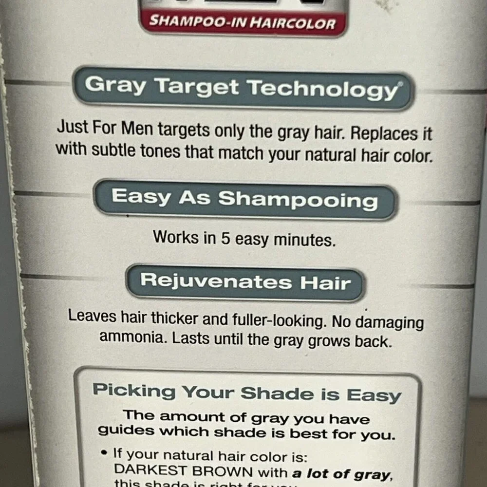 Just for Men Original Formula #H-50 Darkest Brown Shampoo-In Hair Color
